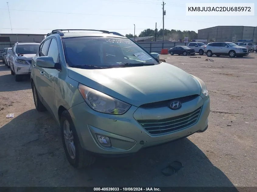 2013 Hyundai Tucson Gls/Limited VIN: KM8JU3AC2DU685972 Lot: 40539033