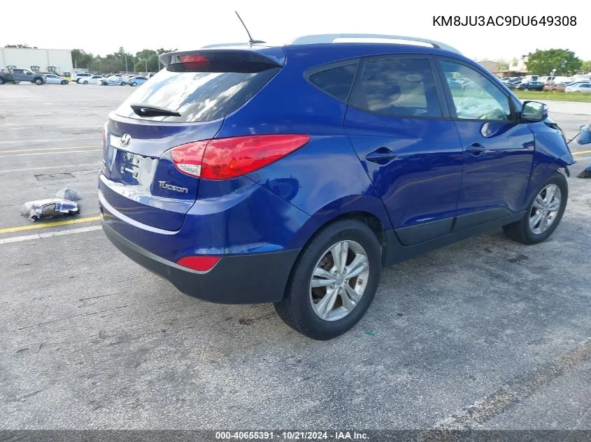 2013 Hyundai Tucson Gls/Limited VIN: KM8JU3AC9DU649308 Lot: 40655391