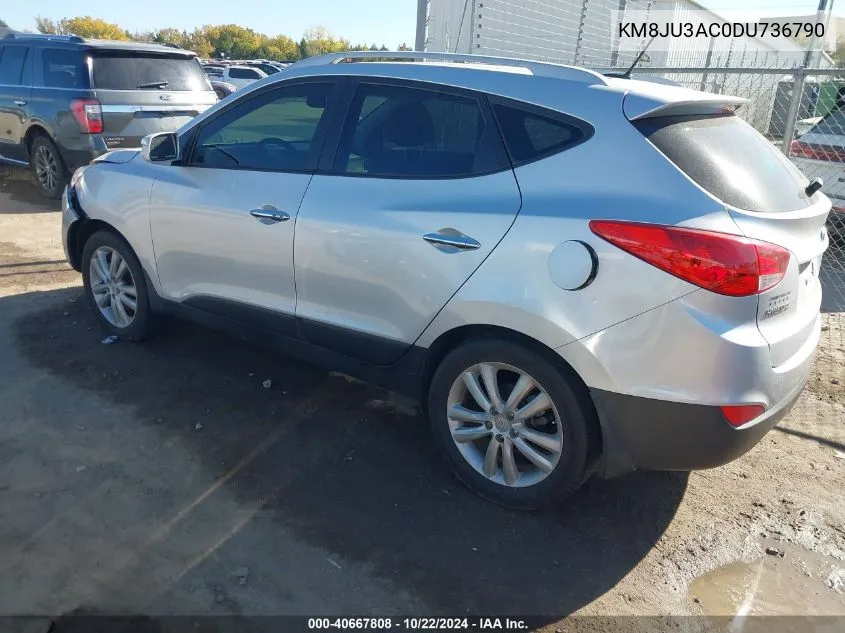 2013 Hyundai Tucson Limited VIN: KM8JU3AC0DU736790 Lot: 40667808