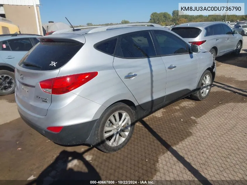 2013 Hyundai Tucson Limited VIN: KM8JU3AC0DU736790 Lot: 40667808