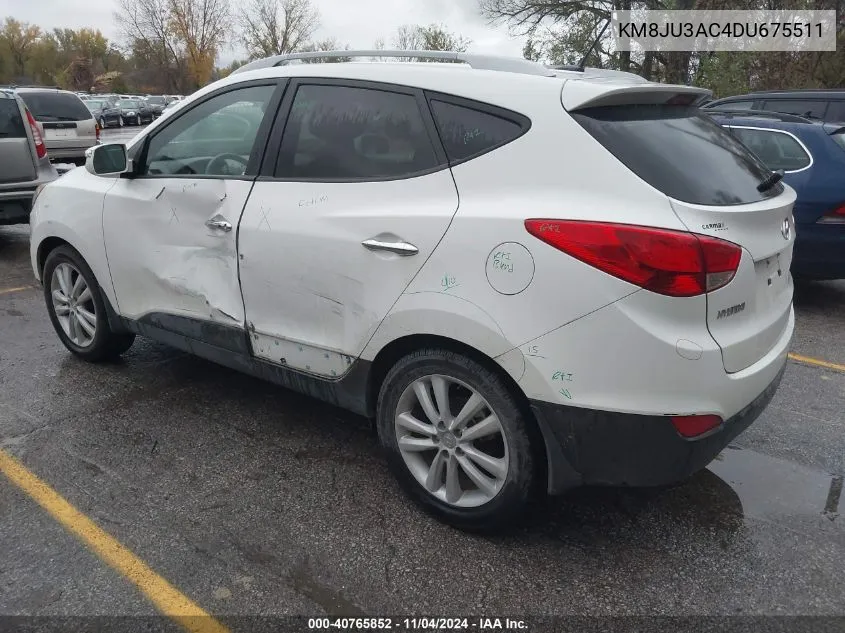 2013 Hyundai Tucson Limited VIN: KM8JU3AC4DU675511 Lot: 40765852