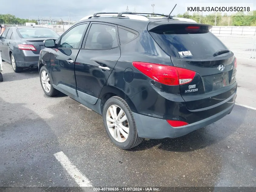 2013 Hyundai Tucson Gls/Limited VIN: KM8JU3AC6DU550218 Lot: 40788635