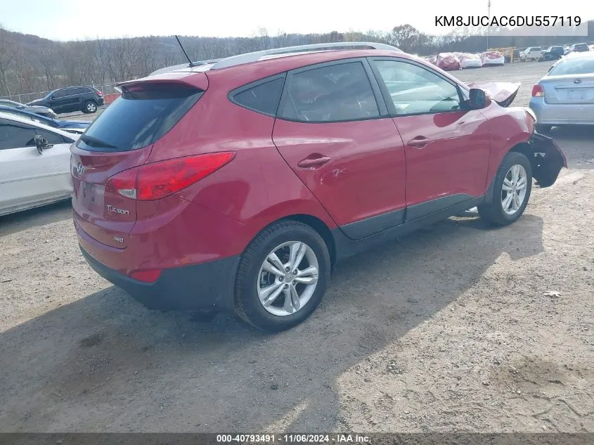 2013 Hyundai Tucson Gls VIN: KM8JUCAC6DU557119 Lot: 40793491