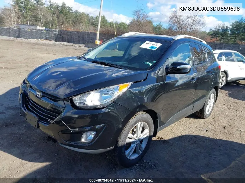 2013 Hyundai Tucson Gls VIN: KM8JUCAC3DU559698 Lot: 40794042