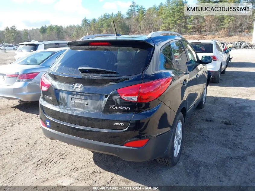 2013 Hyundai Tucson Gls VIN: KM8JUCAC3DU559698 Lot: 40794042