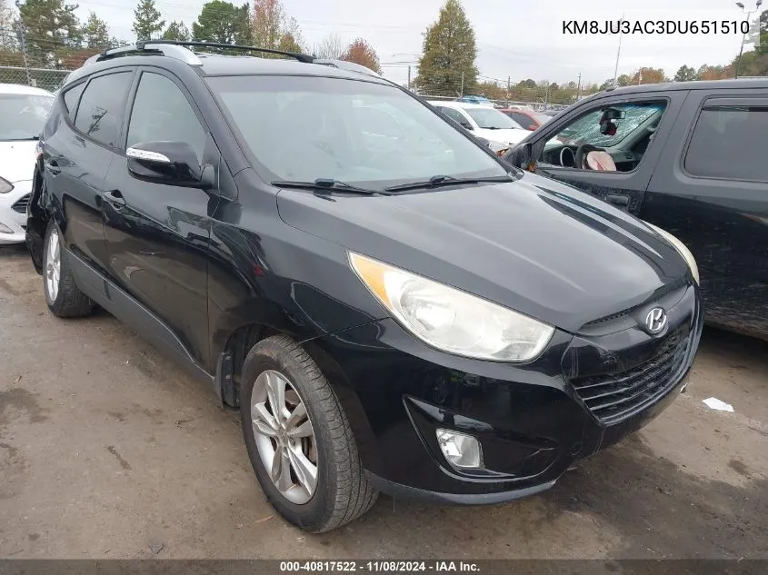 2013 Hyundai Tucson Gls VIN: KM8JU3AC3DU651510 Lot: 40817522