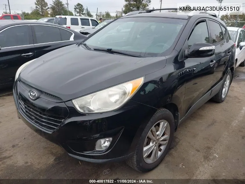 2013 Hyundai Tucson Gls VIN: KM8JU3AC3DU651510 Lot: 40817522