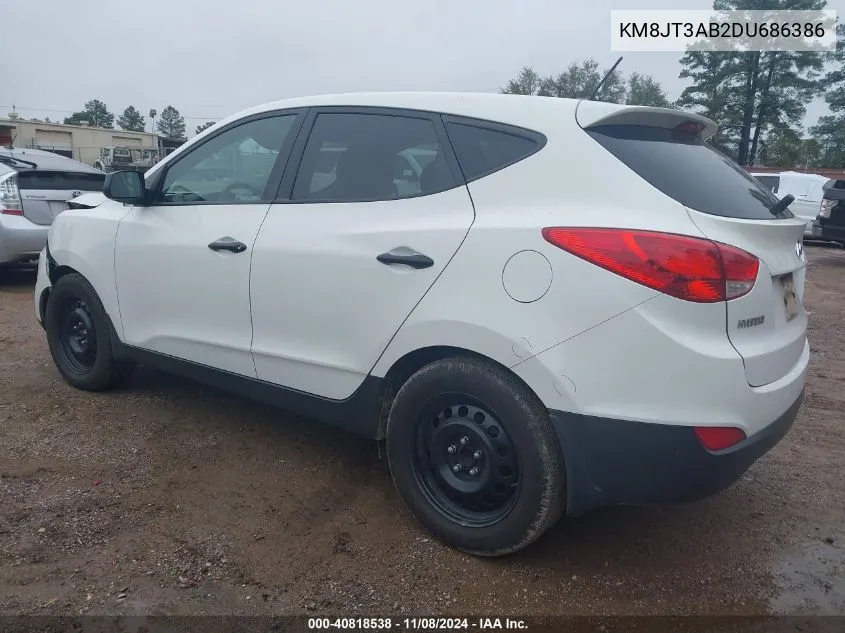 2013 Hyundai Tucson Gl VIN: KM8JT3AB2DU686386 Lot: 40818538