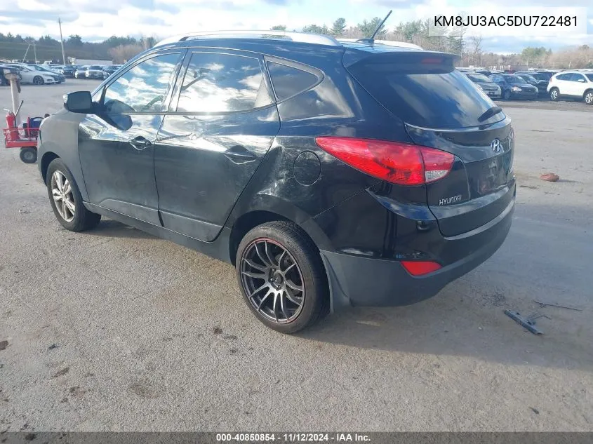 2013 Hyundai Tucson Gls VIN: KM8JU3AC5DU722481 Lot: 40850854