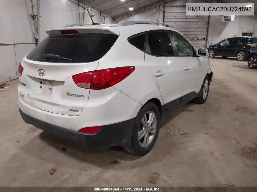 2013 Hyundai Tucson Gls VIN: KM8JUCAC2DU724592 Lot: 40894064