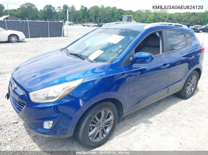 2014 Hyundai Tucson Se VIN: KM8JU3AG6EU824120 Lot: 39371990