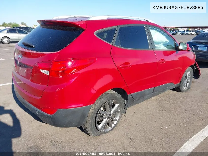 2014 Hyundai Tucson Se VIN: KM8JU3AG7EU828886 Lot: 40007456