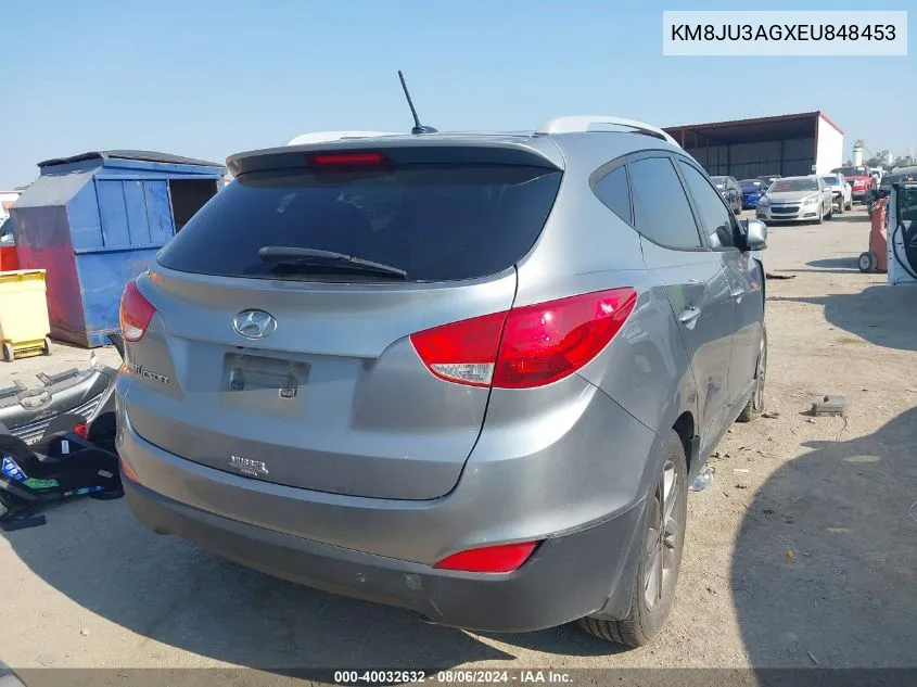 2014 Hyundai Tucson Se VIN: KM8JU3AGXEU848453 Lot: 40032632