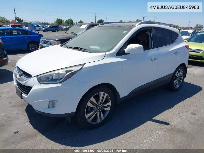 2014 Hyundai Tucson Limited VIN: KM8JU3AG0EU845903 Lot: 40051590