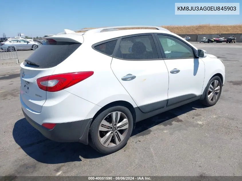 2014 Hyundai Tucson Limited VIN: KM8JU3AG0EU845903 Lot: 40051590