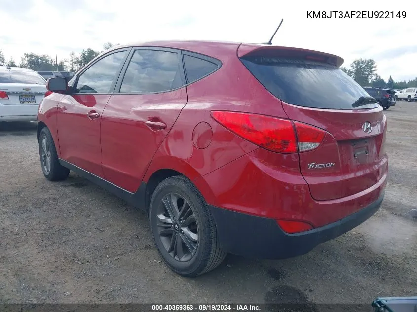 2014 Hyundai Tucson Gls VIN: KM8JT3AF2EU922149 Lot: 40359363