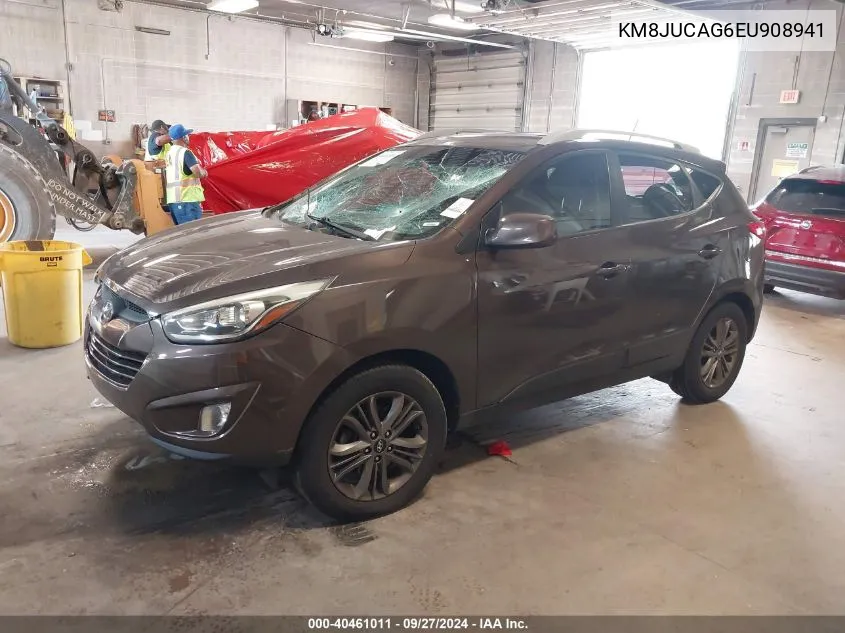 2014 Hyundai Tucson Se VIN: KM8JUCAG6EU908941 Lot: 40461011