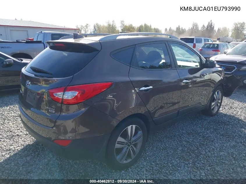 2014 Hyundai Tucson Gls/Limited/Se VIN: KM8JUCAG1EU793990 Lot: 40462812