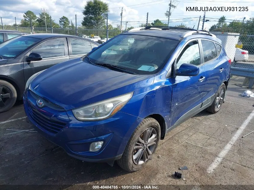 2014 Hyundai Tucson Se VIN: KM8JU3AGXEU931235 Lot: 40484785