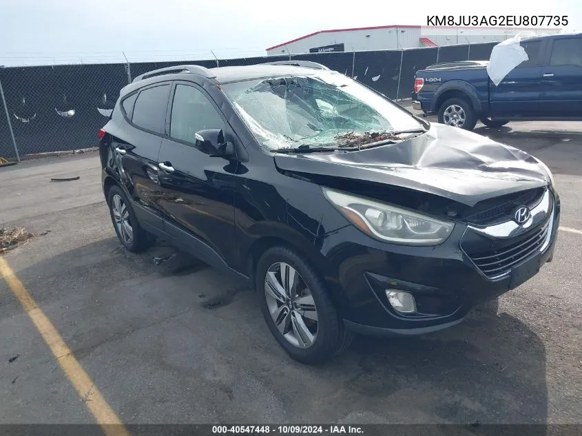 2014 Hyundai Tucson Limited VIN: KM8JU3AG2EU807735 Lot: 40547448