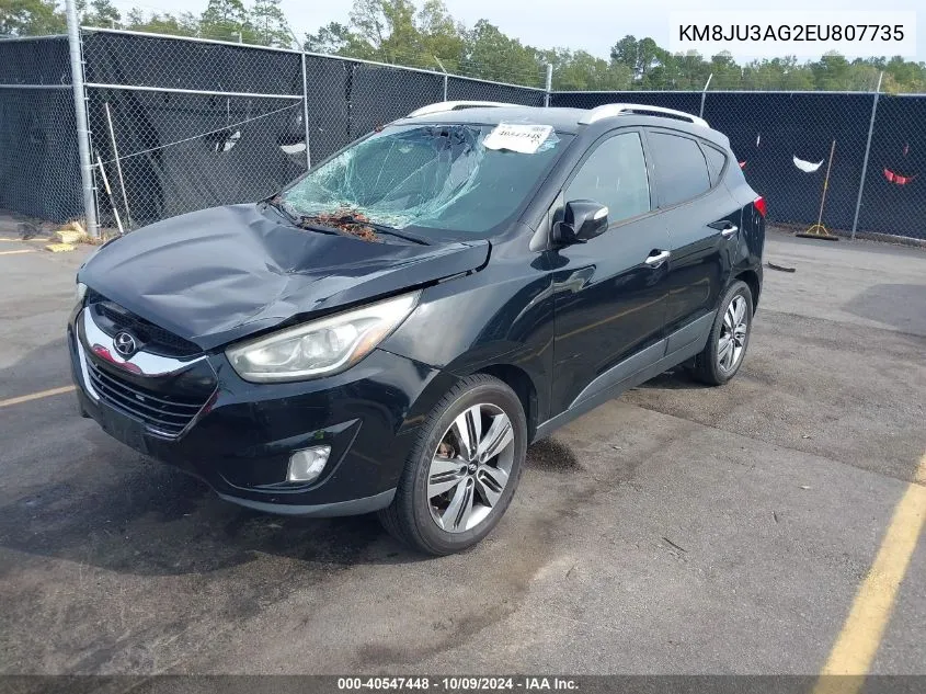 2014 Hyundai Tucson Limited VIN: KM8JU3AG2EU807735 Lot: 40547448