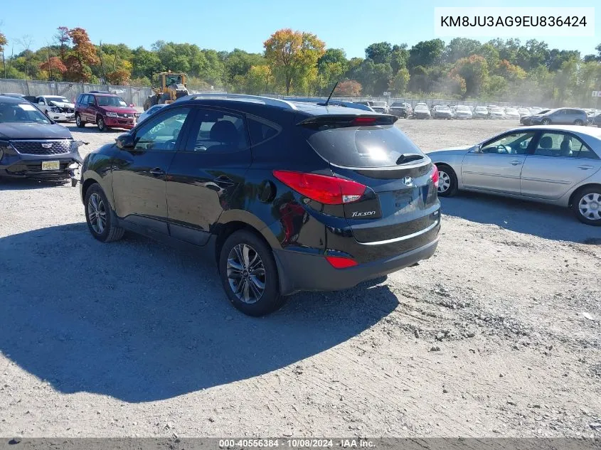 2014 Hyundai Tucson Se VIN: KM8JU3AG9EU836424 Lot: 40556384