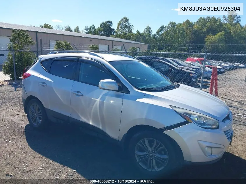 2014 Hyundai Tucson Se VIN: KM8JU3AG0EU926304 Lot: 40558212