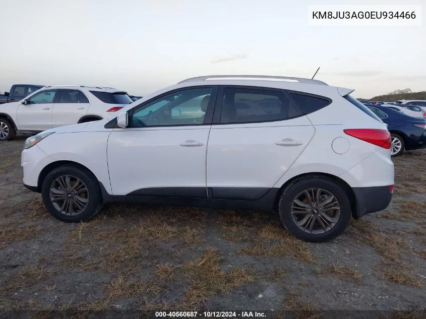 2014 Hyundai Tucson Se VIN: KM8JU3AG0EU934466 Lot: 40560687