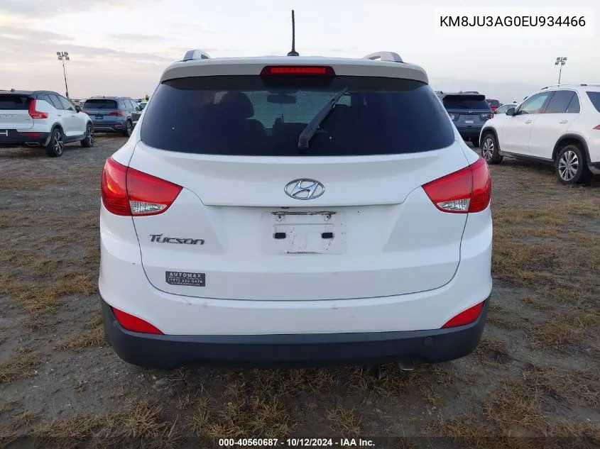 2014 Hyundai Tucson Se VIN: KM8JU3AG0EU934466 Lot: 40560687