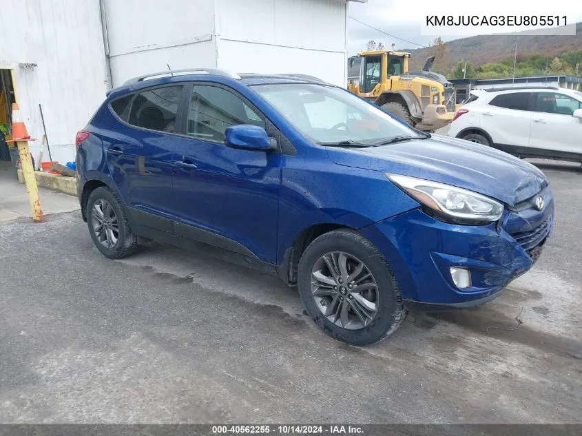 2014 Hyundai Tucson Se VIN: KM8JUCAG3EU805511 Lot: 40562255