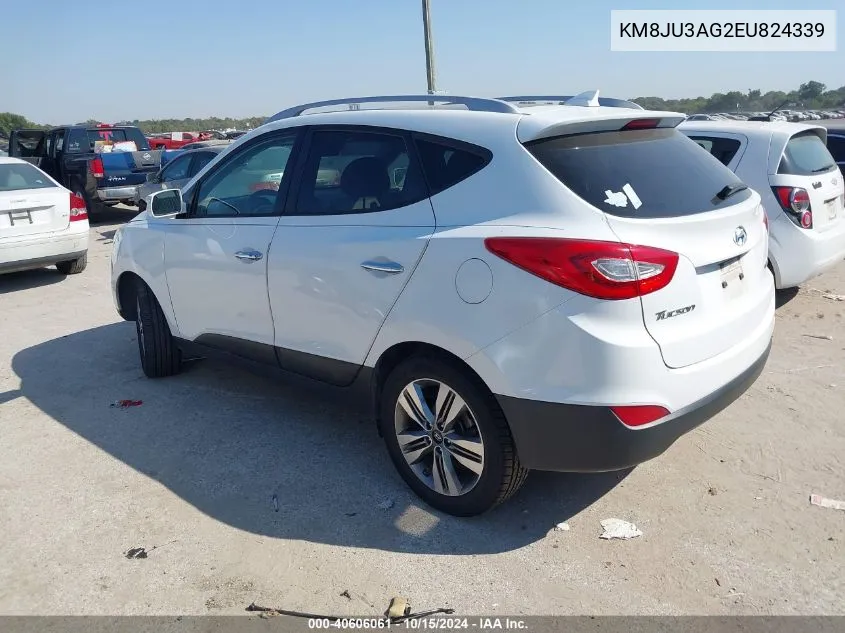 2014 Hyundai Tucson Limited VIN: KM8JU3AG2EU824339 Lot: 40606061