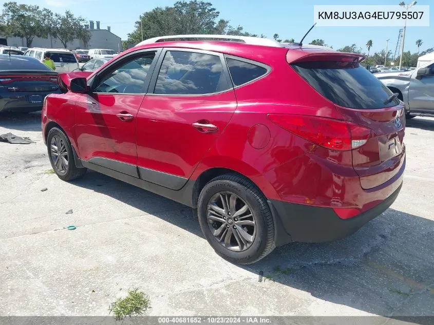 2014 Hyundai Tucson Se VIN: KM8JU3AG4EU795507 Lot: 40681652