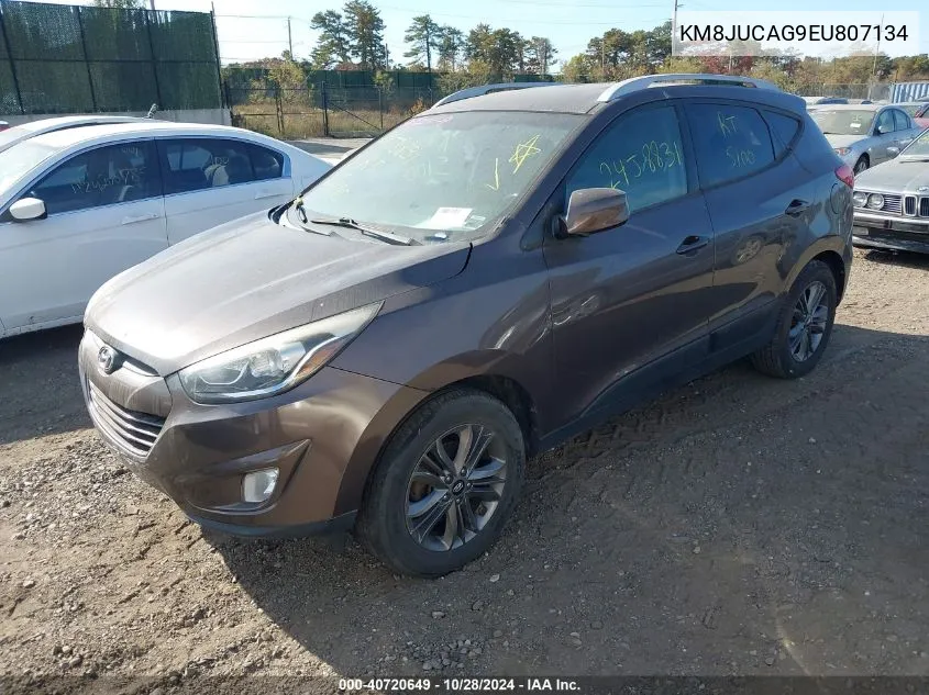 2014 Hyundai Tucson Se VIN: KM8JUCAG9EU807134 Lot: 40720649