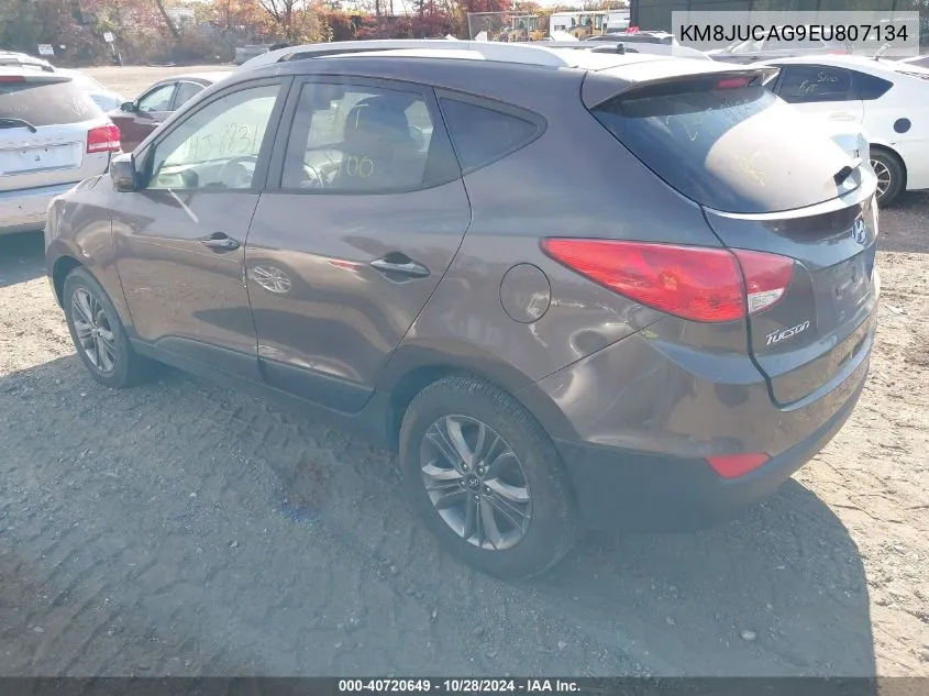 2014 Hyundai Tucson Se VIN: KM8JUCAG9EU807134 Lot: 40720649