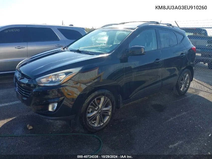 2014 Hyundai Tucson Se VIN: KM8JU3AG3EU910260 Lot: 40724338