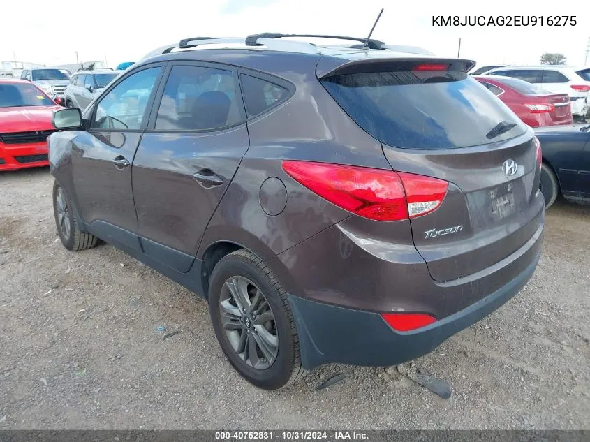 2014 Hyundai Tucson Se VIN: KM8JUCAG2EU916275 Lot: 40752831