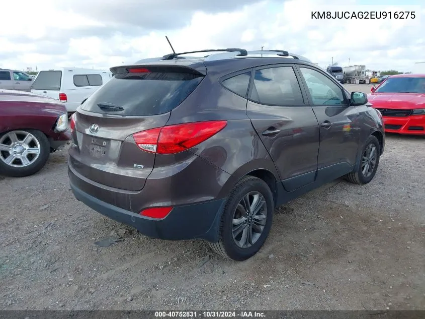 2014 Hyundai Tucson Se VIN: KM8JUCAG2EU916275 Lot: 40752831