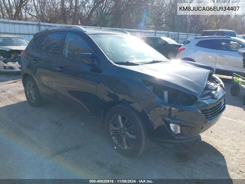 2014 Hyundai Tucson Se VIN: KM8JUCAG6EU934407 Lot: 40820916