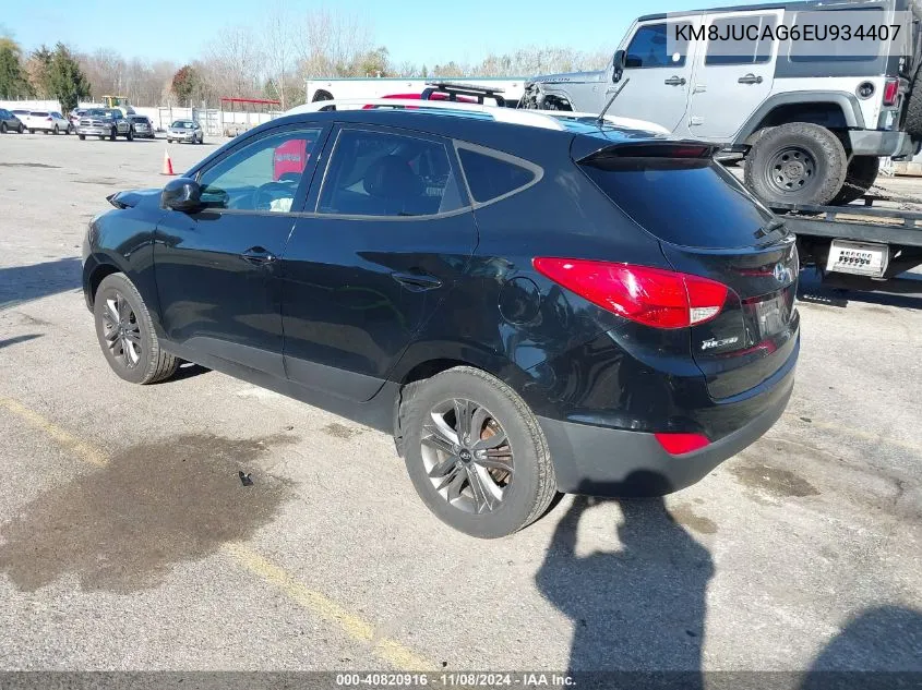 2014 Hyundai Tucson Se VIN: KM8JUCAG6EU934407 Lot: 40820916