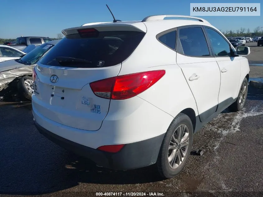 2014 Hyundai Tucson Se VIN: KM8JU3AG2EU791164 Lot: 40874117