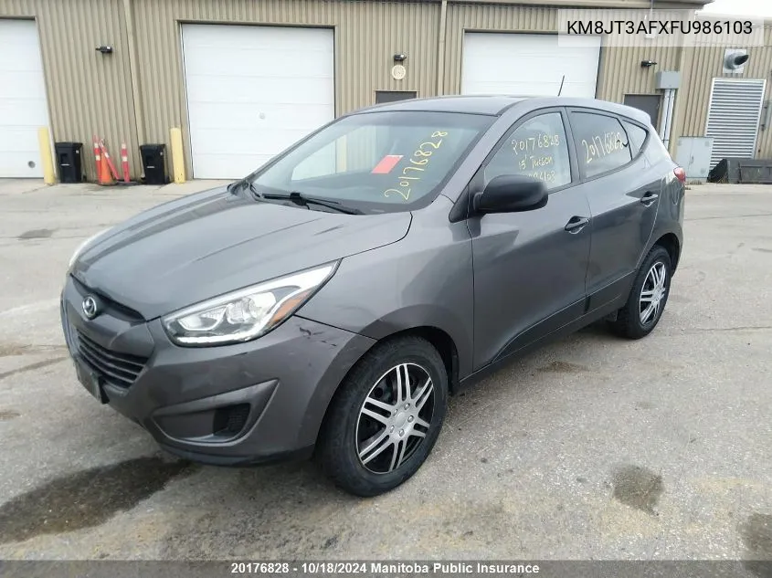 2015 Hyundai Tucson Gl VIN: KM8JT3AFXFU986103 Lot: 20176828