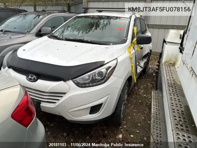 2015 Hyundai Tucson Gl VIN: KM8JT3AF5FU078156 Lot: 20181103