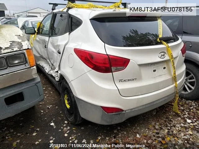 2015 Hyundai Tucson Gl VIN: KM8JT3AF5FU078156 Lot: 20181103