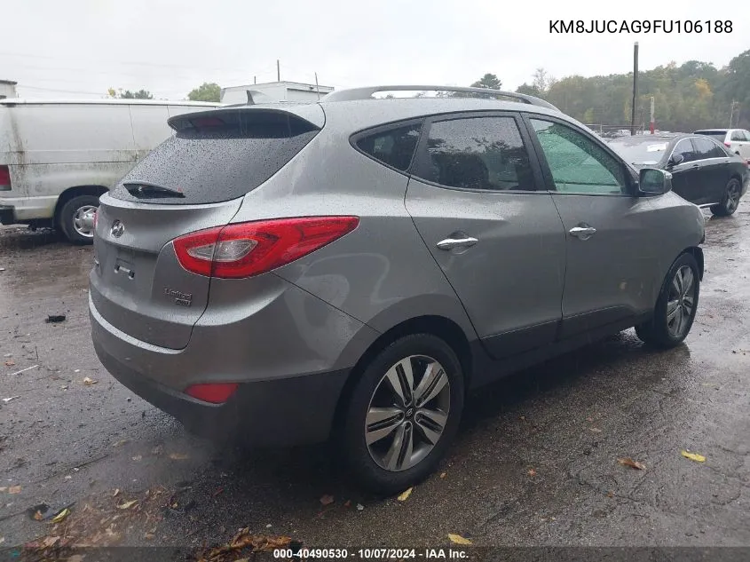 2015 Hyundai Tucson Limited VIN: KM8JUCAG9FU106188 Lot: 40490530