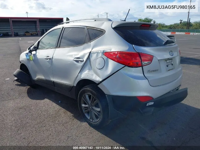 2015 Hyundai Tucson Se VIN: KM8JU3AG5FU980165 Lot: 40567143