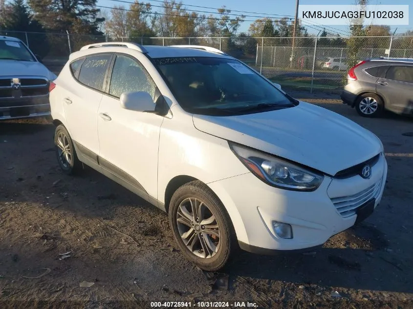 2015 Hyundai Tucson Se VIN: KM8JUCAG3FU102038 Lot: 40725941