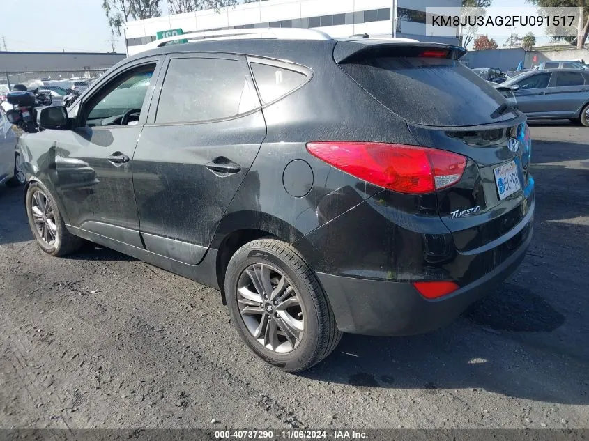 2015 Hyundai Tucson Limited/Se VIN: KM8JU3AG2FU091517 Lot: 40737290