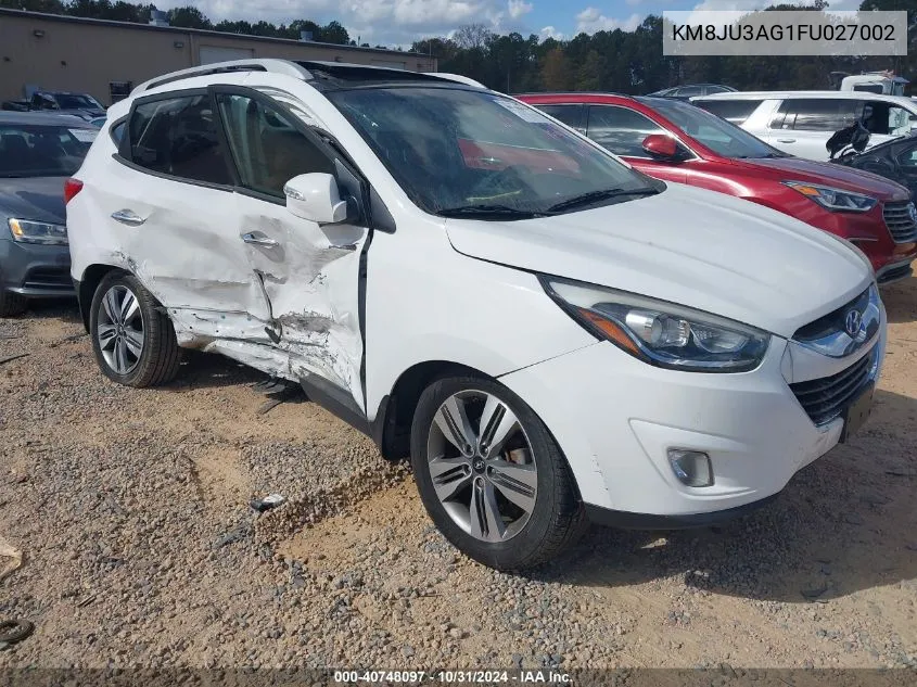 2015 Hyundai Tucson Limited VIN: KM8JU3AG1FU027002 Lot: 40748097