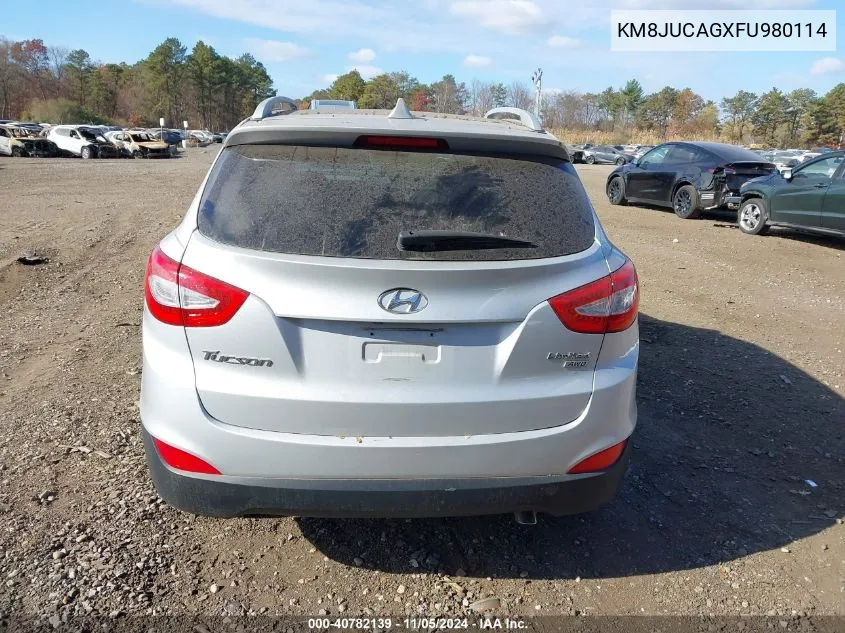 2015 Hyundai Tucson Limited VIN: KM8JUCAGXFU980114 Lot: 40782139