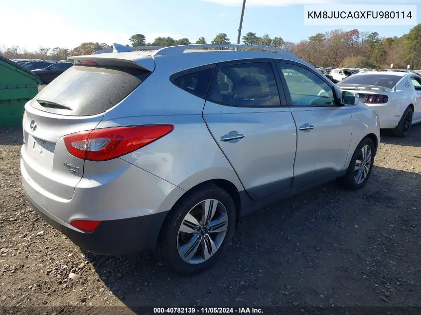 KM8JUCAGXFU980114 2015 Hyundai Tucson Limited